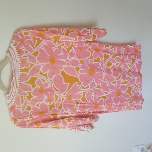 J Crew Pink Floral Swimsuit Cover Tunic sz Small - Picture 5 of 6